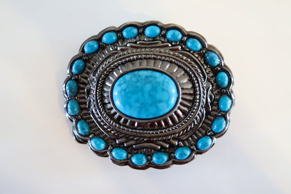 Oval Blue Buckle